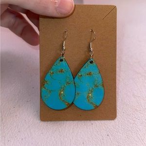 Handmade double sided wooden earrings